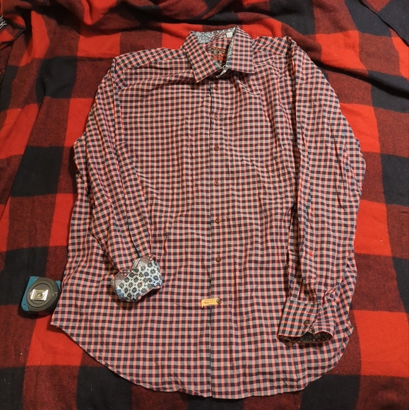 Robert Graham Classic Fit Multicolor Plaid Button Down Shirt Flip Cuff Mens 2XLT - Picture 1 of 7